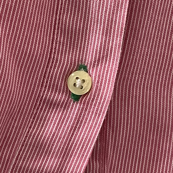 Tommy Hilfiger Red and White Long Sleeves Button Down Shirt Size 17 - Picture 3 of 8